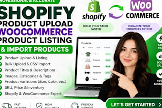 do shopify product upload, woocommerce product listing, and import products