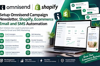 setup omnisend campaign newsletter, shopify, ecommerce email and sms automation