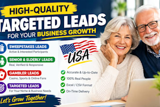 give sweeps leads, elderly senior leads, gambler leads, leads