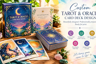 design a print ready tarot or oracle card deck for pod