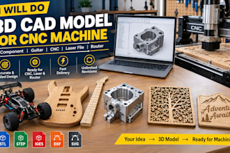 do 3d cad model for cnc machine rc component guitar cnc laser file router
