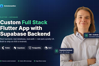 develop a custom full stack app with supabase backend