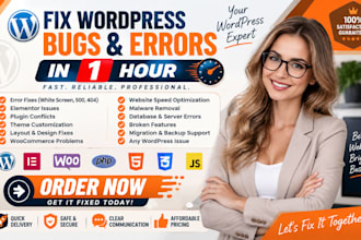 fix wordpress errors, elementor issues and website problems