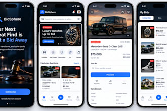 develop professional auction app and website with bidding system