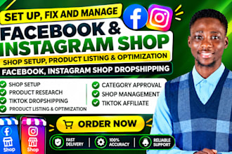 set up, fix and optimize facebook and instagram shop, meta catalog and ecommerce