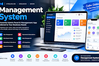 build a custom business management system, crm system with admin panel