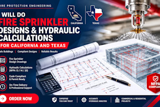 do fire sprinkler designs hydraulic calculation for california and texas