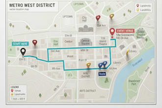 create a custom vector location map for business events and websites