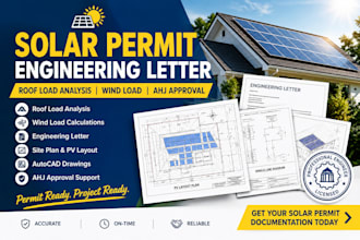 provide US stamped engineering letter for solar roof load analysis, ahj approval
