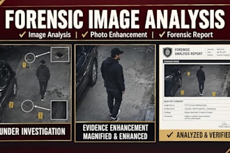 do forensic image enhancement, cctv image restoration, image analysis