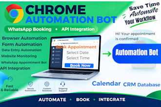 build appointment booking bot, reservation bot, web automation and ai booking