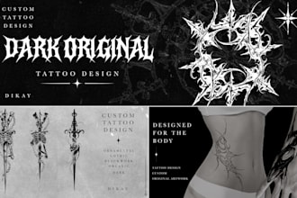 create a dark ornamental tattoo design in my style