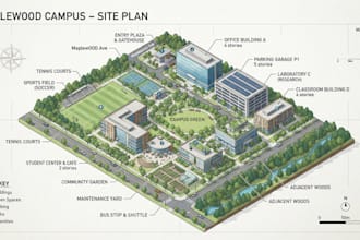 create professional isometric maps and 3d site plans