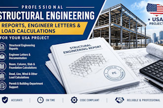 prepare USA structural engineering report, engineer letter and load calculation