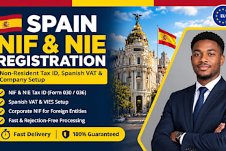 do spain nif, nie registration, spanish vat, and company registration