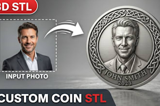 sculpt 3d medallion, 3d coin model and bas relief for cnc and 3d printing