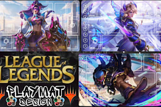 design unique custom playmat illustration for mtg, tcg, yugioh, commander