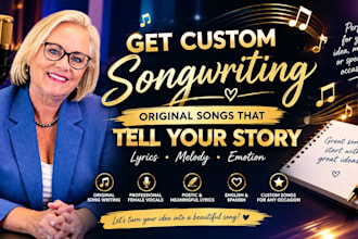write professional song lyrics, songwriting, melody and catchy hooks