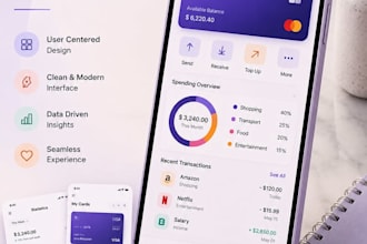 design modern mobile app UI UX in figma for ios and android