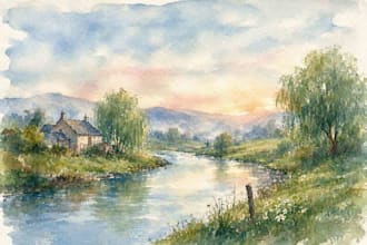 paint landscapes in watercolor