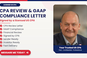 issue a formal US CPA review letter and gaap compliance letter