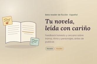 beta read your spanish novel and give you honest feedback