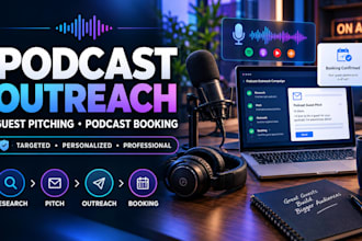 do podcast outreach, guest pitching and podcast booking