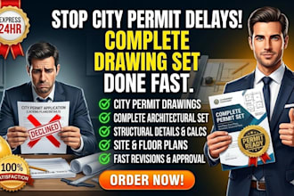 draw site plans, floor plans, architectural and structural permit drawings set