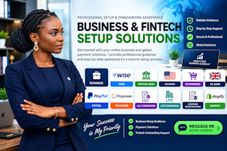 assist with llc  ltd shopify paypal payoneer wise and virtual banking setup