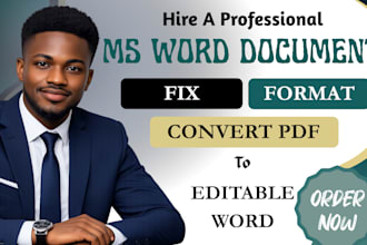 fix and format your microsoft word document and convert PDF to an editable word