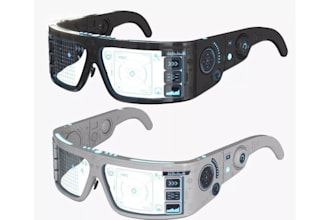 design 3d eyewear and smart glasses cad with product rendering