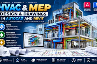 design professional hvac mep drawings in autocad and revit