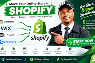 migrate your website from webador, wix, ecwid or shopware to shopify