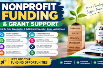 research nonprofit funding, grants and write proposals