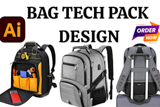 create bag tech pack, handbag, backpack, tote and duffle bag for manufacturing