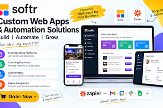 softr web app event booking platforms coaching client portals zapier integration