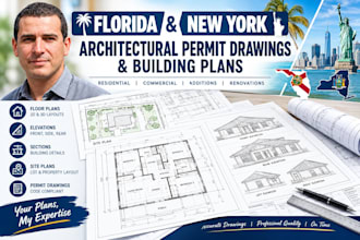 draft florida and new york architectural permit drawings and building plans