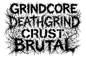 design grindcore, deathgrind, crust, brutal logo
