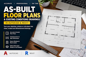 draw as built floor plans and existing conditions drawings in autocad