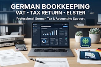 do german bookkeeping, vat, tax return and elster filing