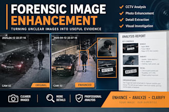 do forensic image enhancement, cctv analysis and photo restoration
