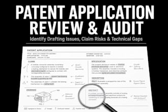 review and audit your patent application for legal accuracy and strength