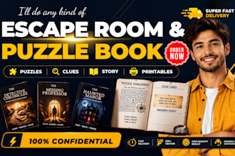 design a digital escape room puzzle books game kits logic game mystery adventure