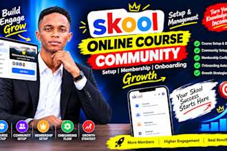 online course setup skool community setup membership onboarding growth