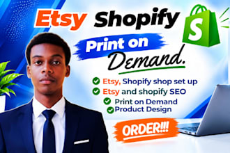 design merchandise tshirt with printful and etsy listing for digital products