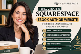 create squarespace ebook author website for book launches and speaker bookings