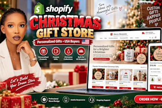 build shopify christmas gift store with personalized products for USA buyers