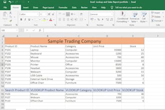 creat excel vlookup hlookup formulas and sales reports