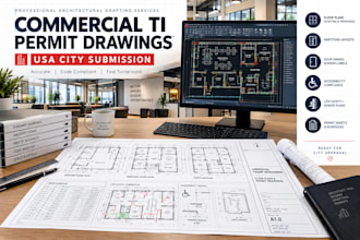 prepare commercial tenant improvement permit drawings for US city approval