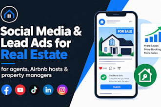 do real estate and airbnb social media marketing manager, run facebook leads ads